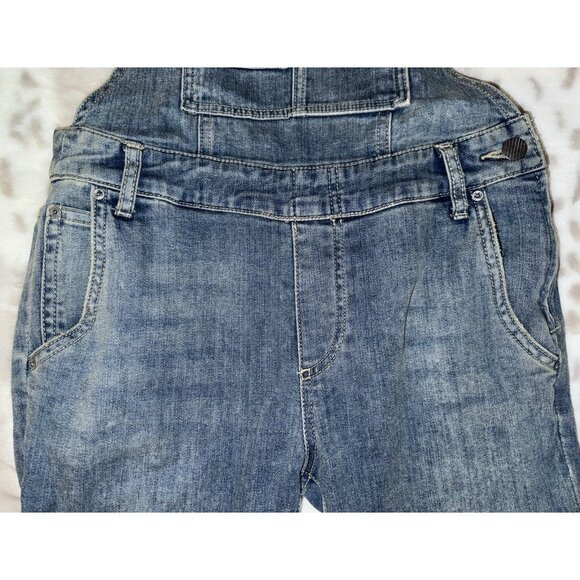 Free People Denim Overalls Women Size 25 Blue Cotton Blend Stretch Straight Leg - Picture 11 of 14